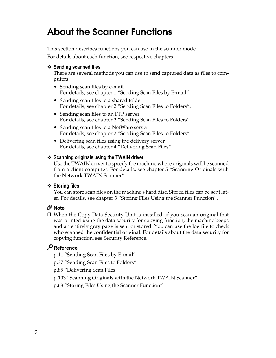 About the scanner functions | Ricoh Printer/Scanner Unit Type 8000 User Manual | Page 10 / 174