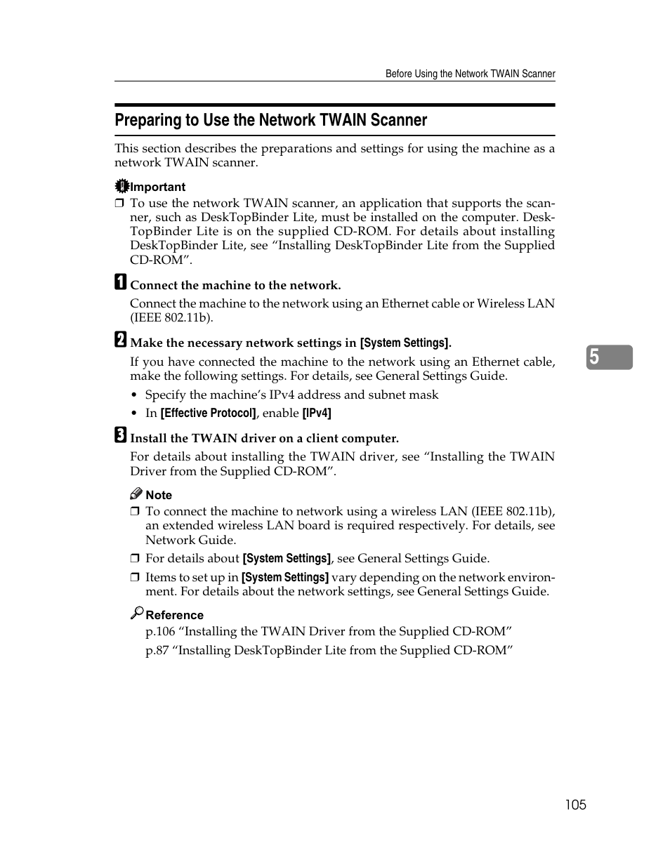 Preparing to use the network twain scanner | Ricoh Printer/Scanner Unit Type 8000 User Manual | Page 113 / 174