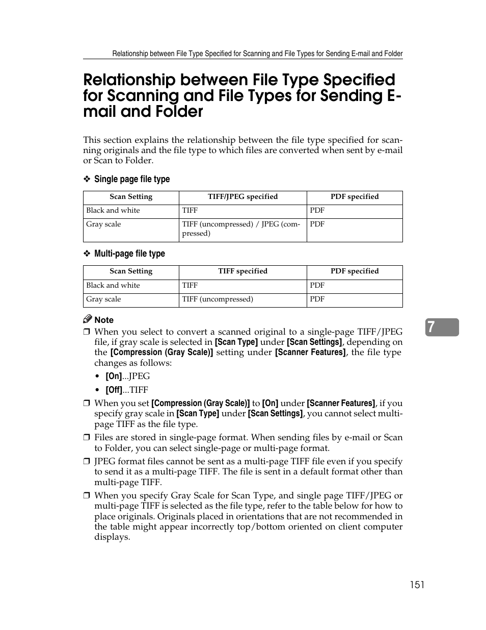 And file types for sending e-mail and folder | Ricoh Printer/Scanner Unit Type 8000 User Manual | Page 159 / 174