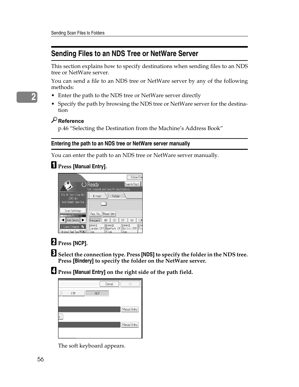 Sending files to an nds tree or netware server | Ricoh Printer/Scanner Unit Type 8000 User Manual | Page 64 / 174