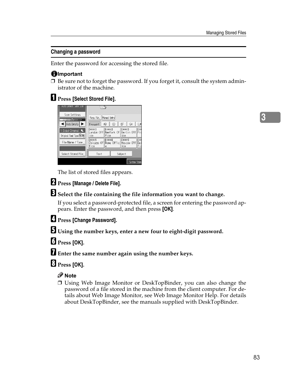 Changing a password | Ricoh Printer/Scanner Unit Type 8000 User Manual | Page 91 / 174
