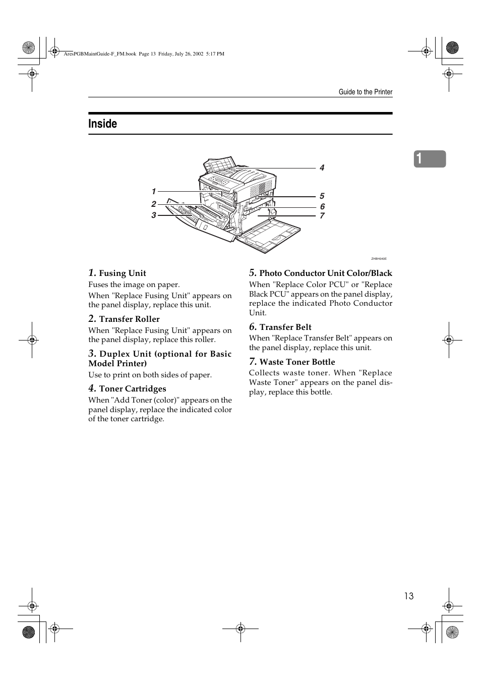 Inside | Ricoh CL3000DN User Manual | Page 17 / 84