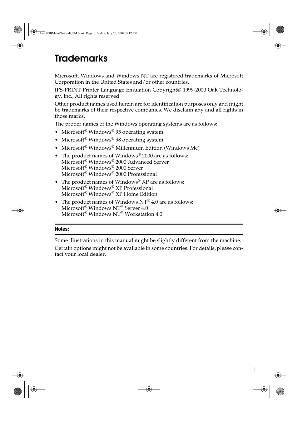 Trademarks | Ricoh CL3000DN User Manual | Page 5 / 84