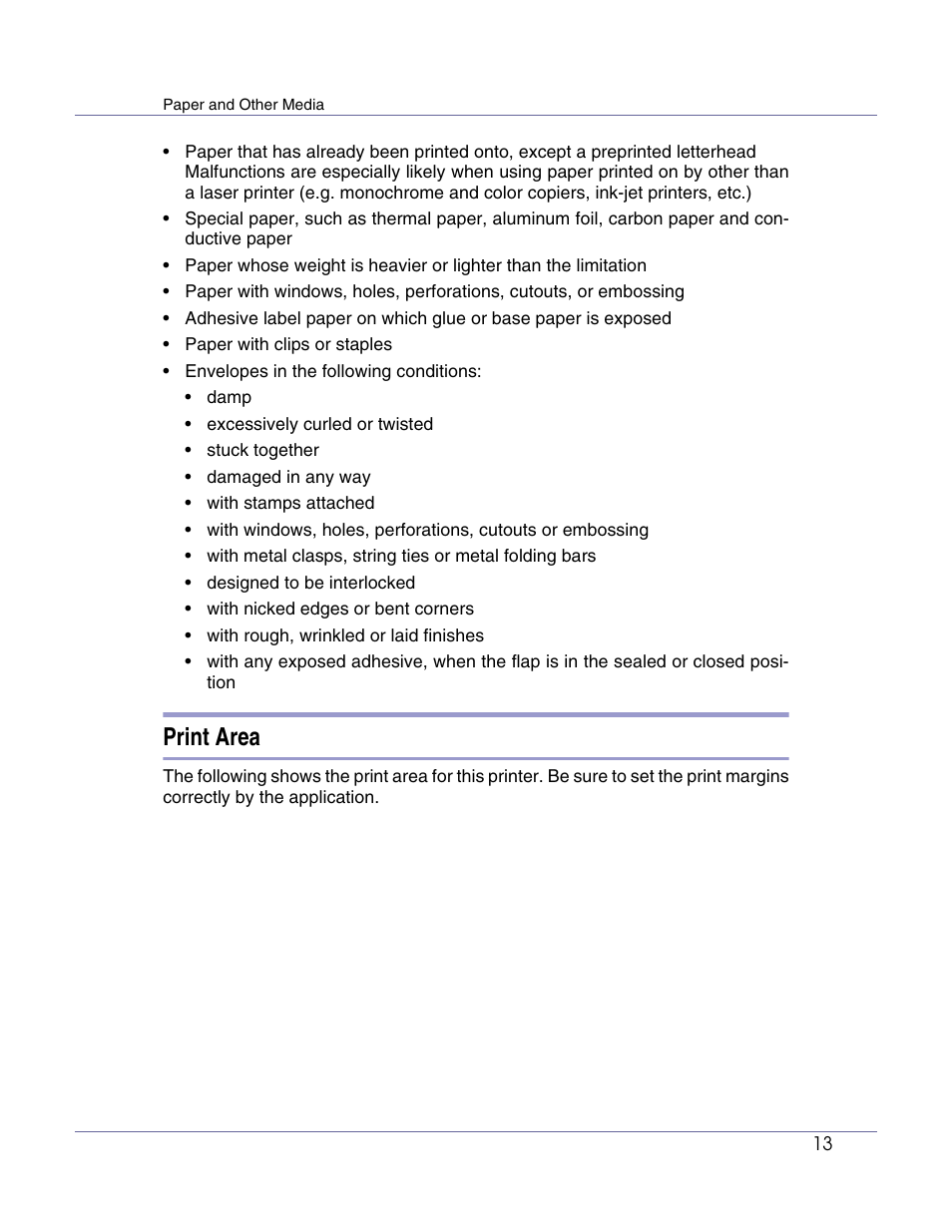 Print area | Ricoh Aficio AP610i User Manual | Page 13 / 117