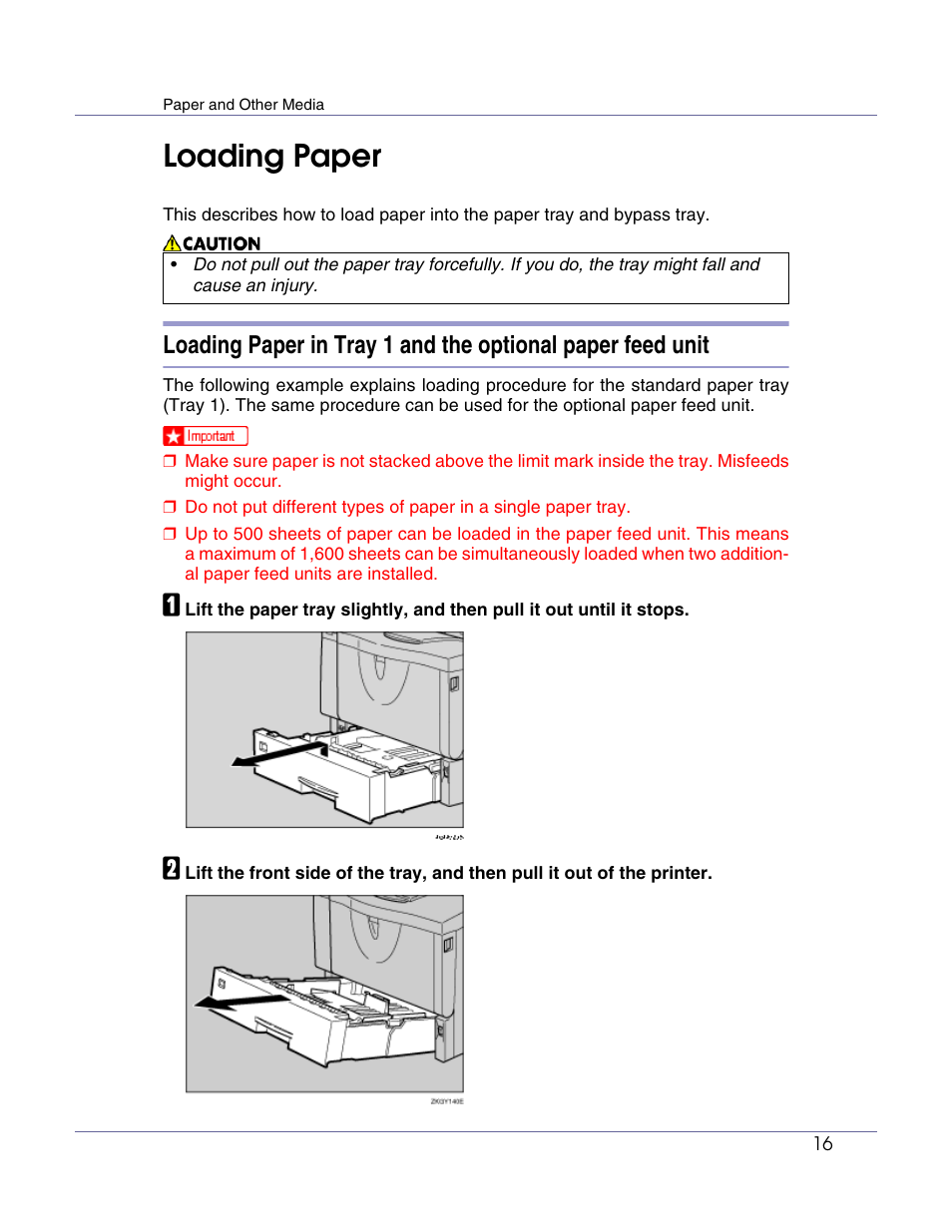 Loading paper | Ricoh Aficio AP610i User Manual | Page 16 / 117