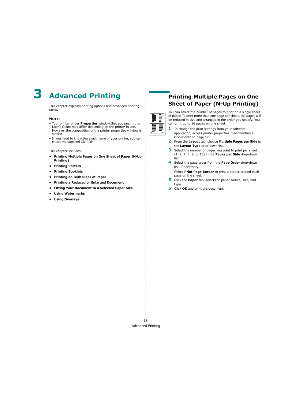 Advanced printing, Chapter 3 | Ricoh Laser MFP Printer User Manual | Page 110 / 129