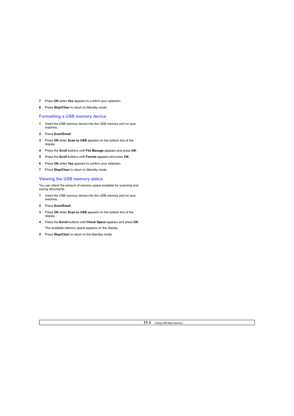 Formatting a usb memory device, Viewing the usb memory status | Ricoh Laser MFP Printer User Manual | Page 60 / 129