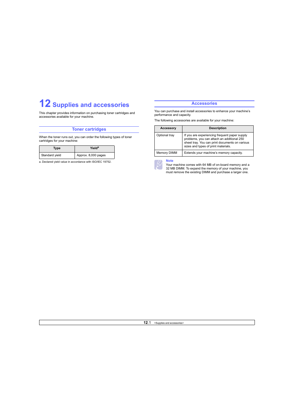Supplies and accessories, Toner cartridges, Accessories | Toner cartridges accessories | Ricoh Laser MFP Printer User Manual | Page 61 / 129