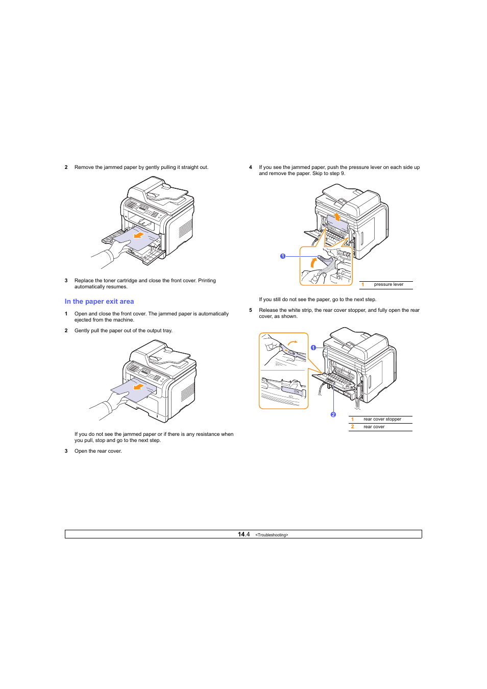 In the paper exit area | Ricoh Laser MFP Printer User Manual | Page 71 / 129