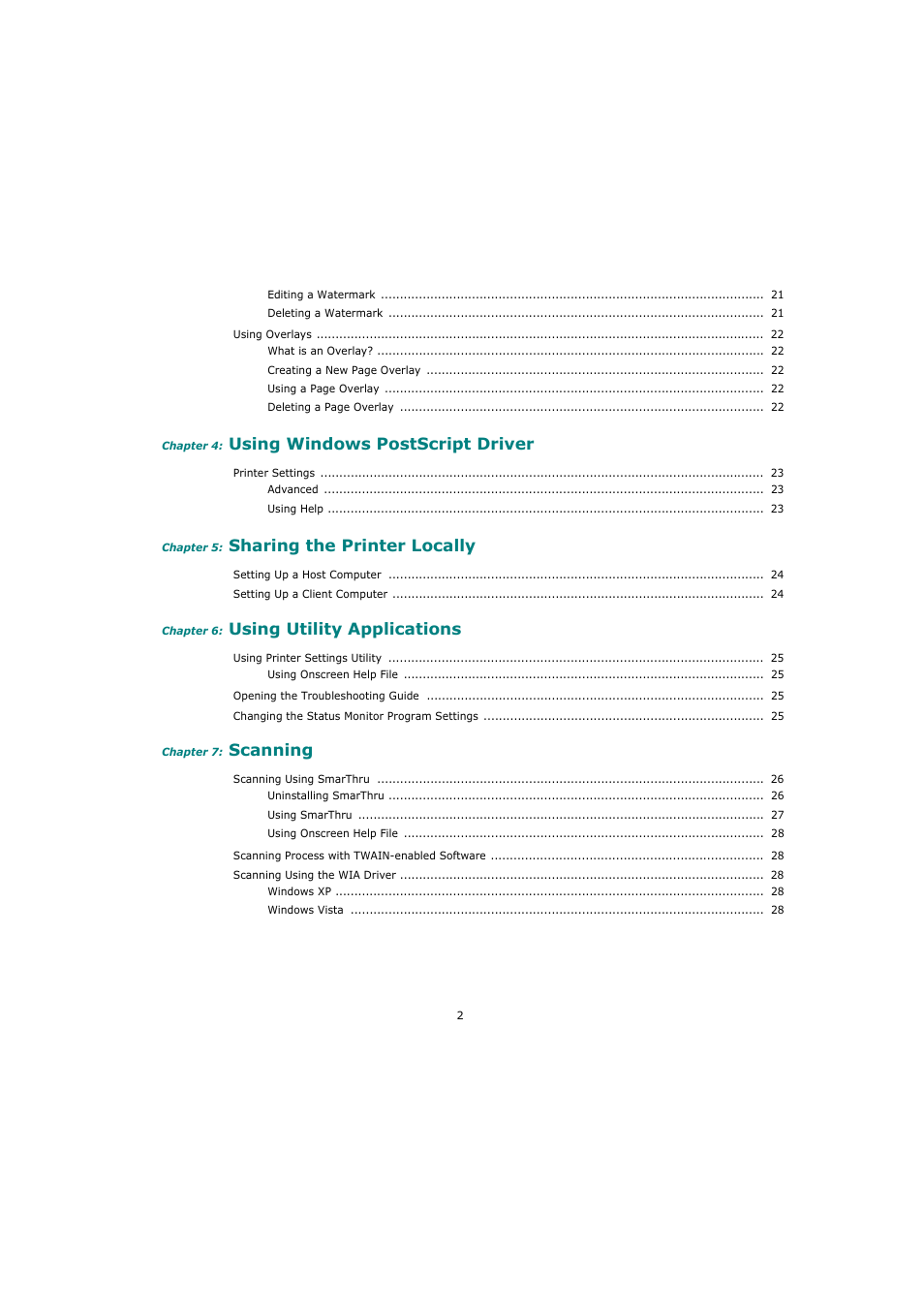 Using windows postscript driver, Sharing the printer locally, Using utility applications | Scanning | Ricoh Laser MFP Printer User Manual | Page 94 / 129