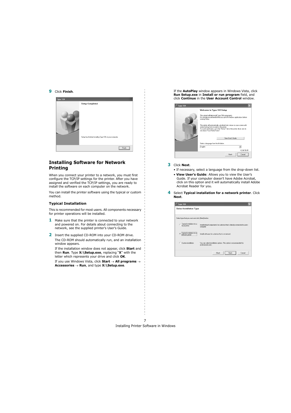Installing software for network printing | Ricoh Laser MFP Printer User Manual | Page 99 / 129