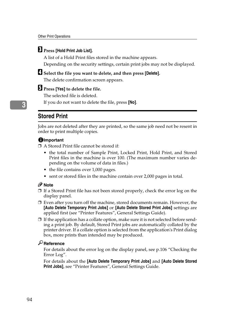 Stored print, P.94 “stored print | Ricoh Printer Reference User Manual | Page 102 / 162