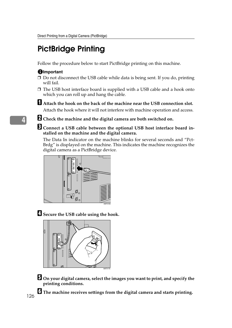 Pictbridge printing, 4pictbridge printing | Ricoh Printer Reference User Manual | Page 134 / 162