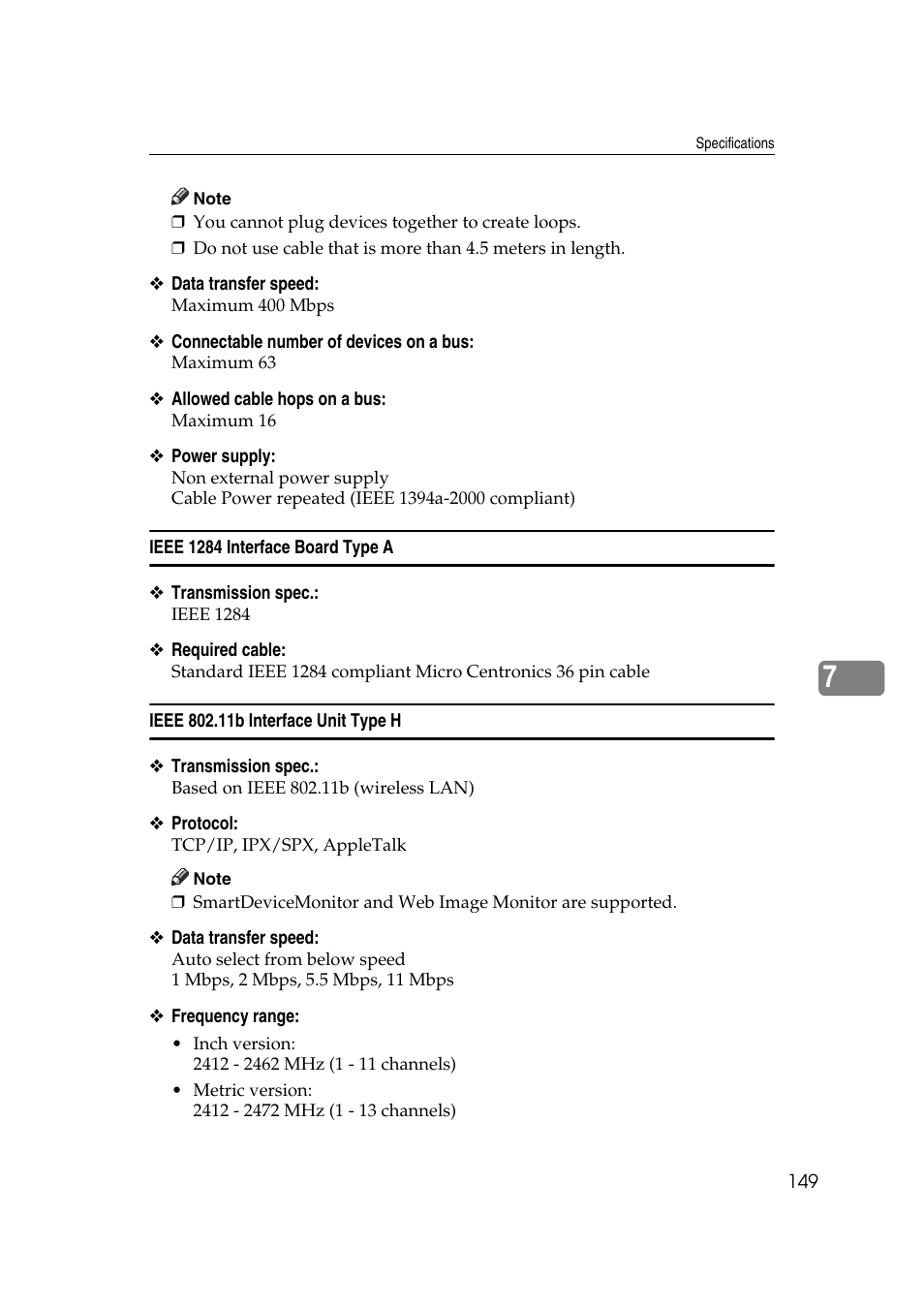 Ieee 1284 interface board type a, Ieee 802.11b interface unit type h | Ricoh Printer Reference User Manual | Page 157 / 162