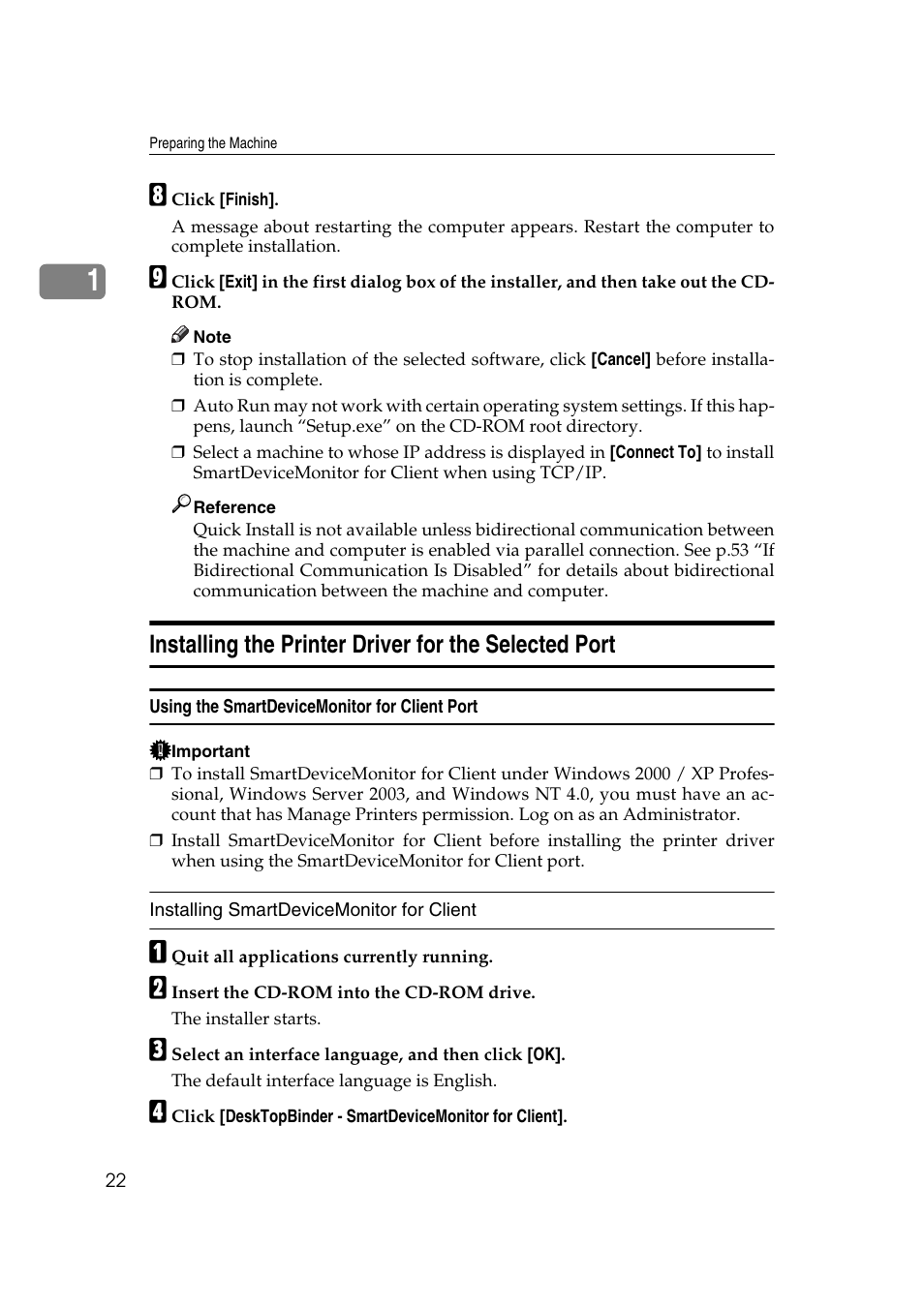 Using the smartdevicemonitor for client port | Ricoh Printer Reference User Manual | Page 30 / 162