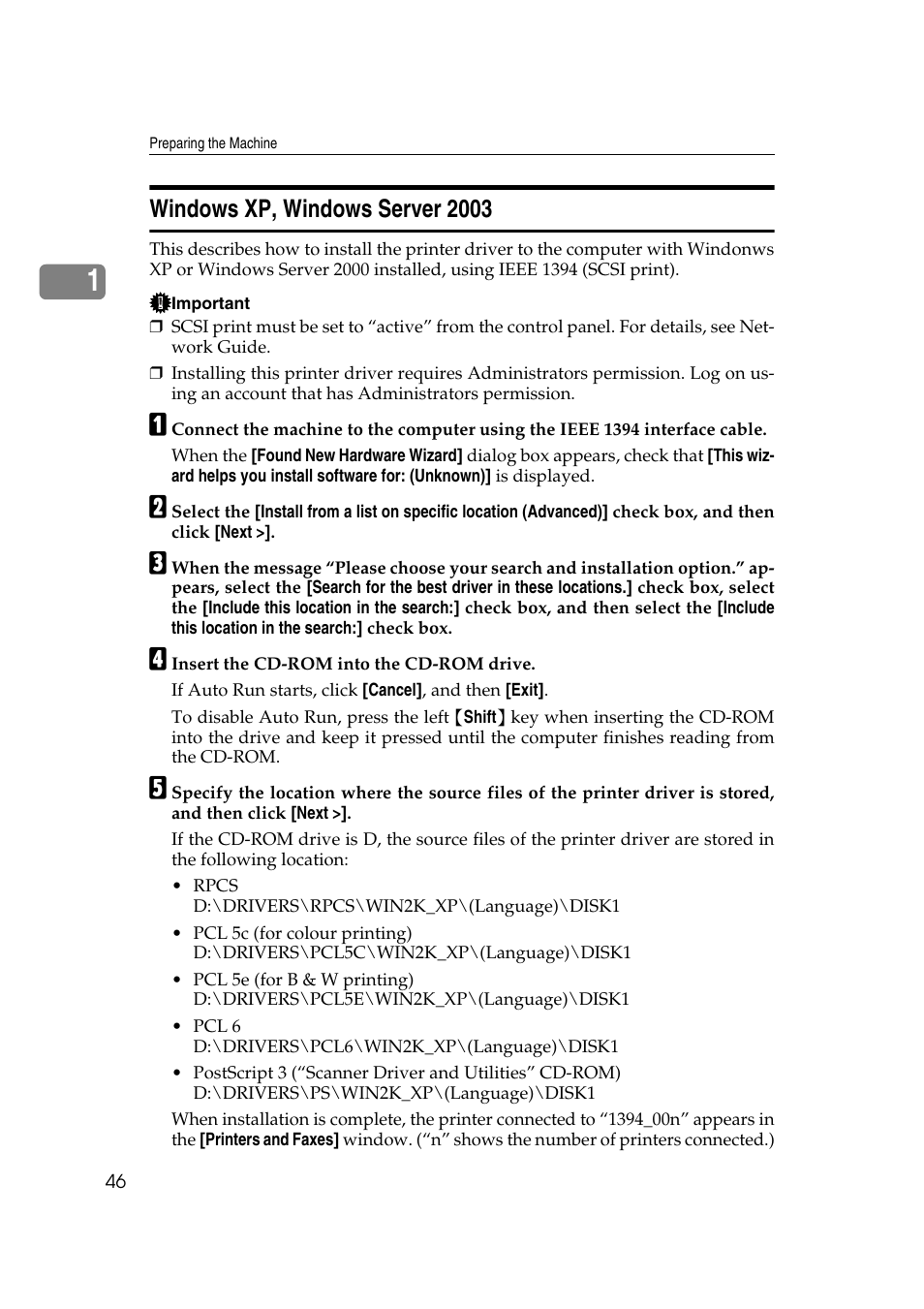 Windows xp, windows server 2003 | Ricoh Printer Reference User Manual | Page 54 / 162