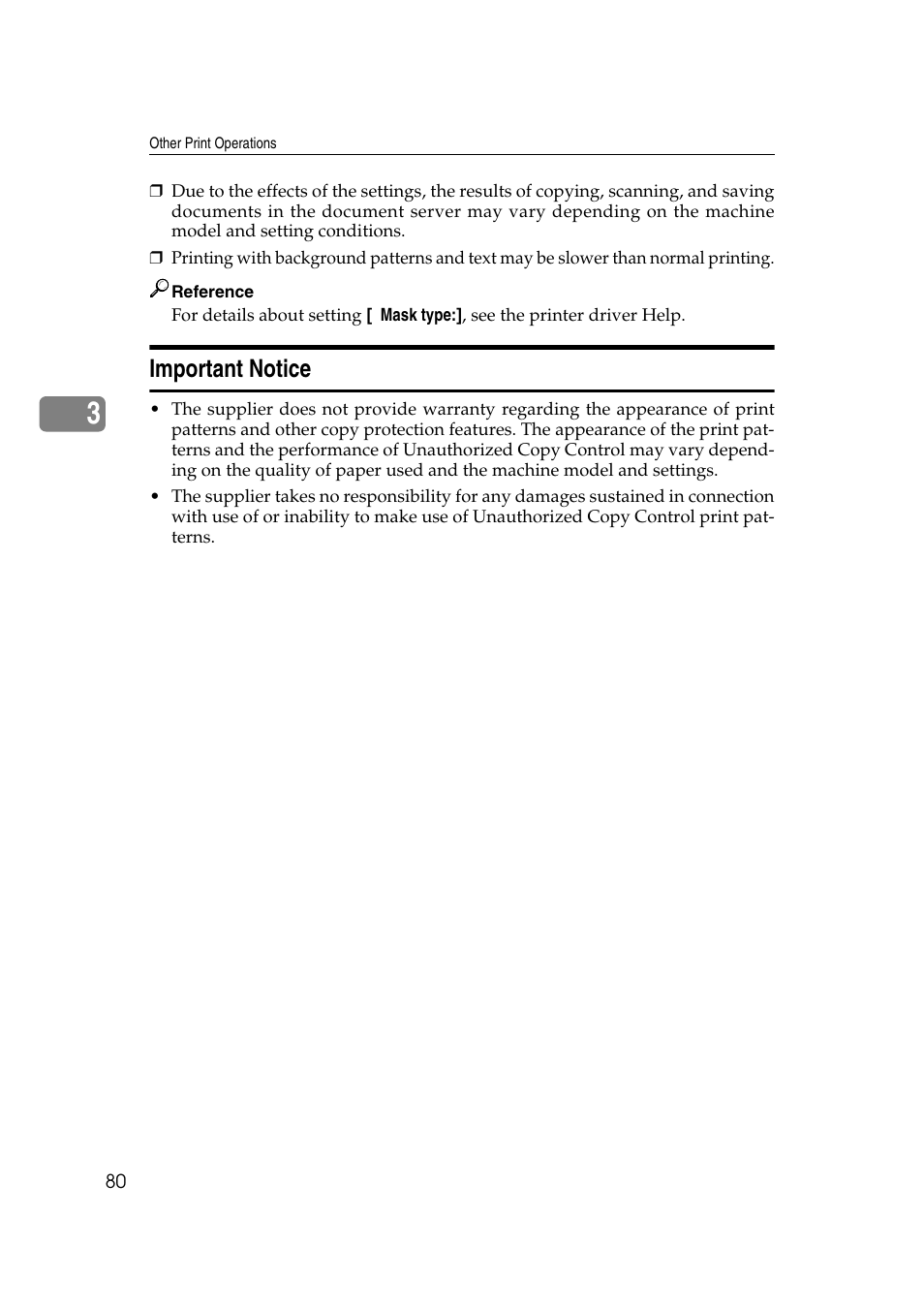 Important notice | Ricoh Printer Reference User Manual | Page 88 / 162