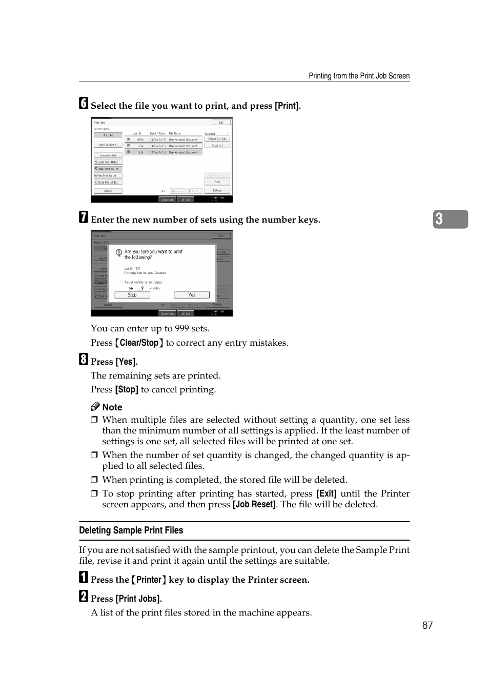 Deleting sample print files | Ricoh Printer Reference User Manual | Page 95 / 162