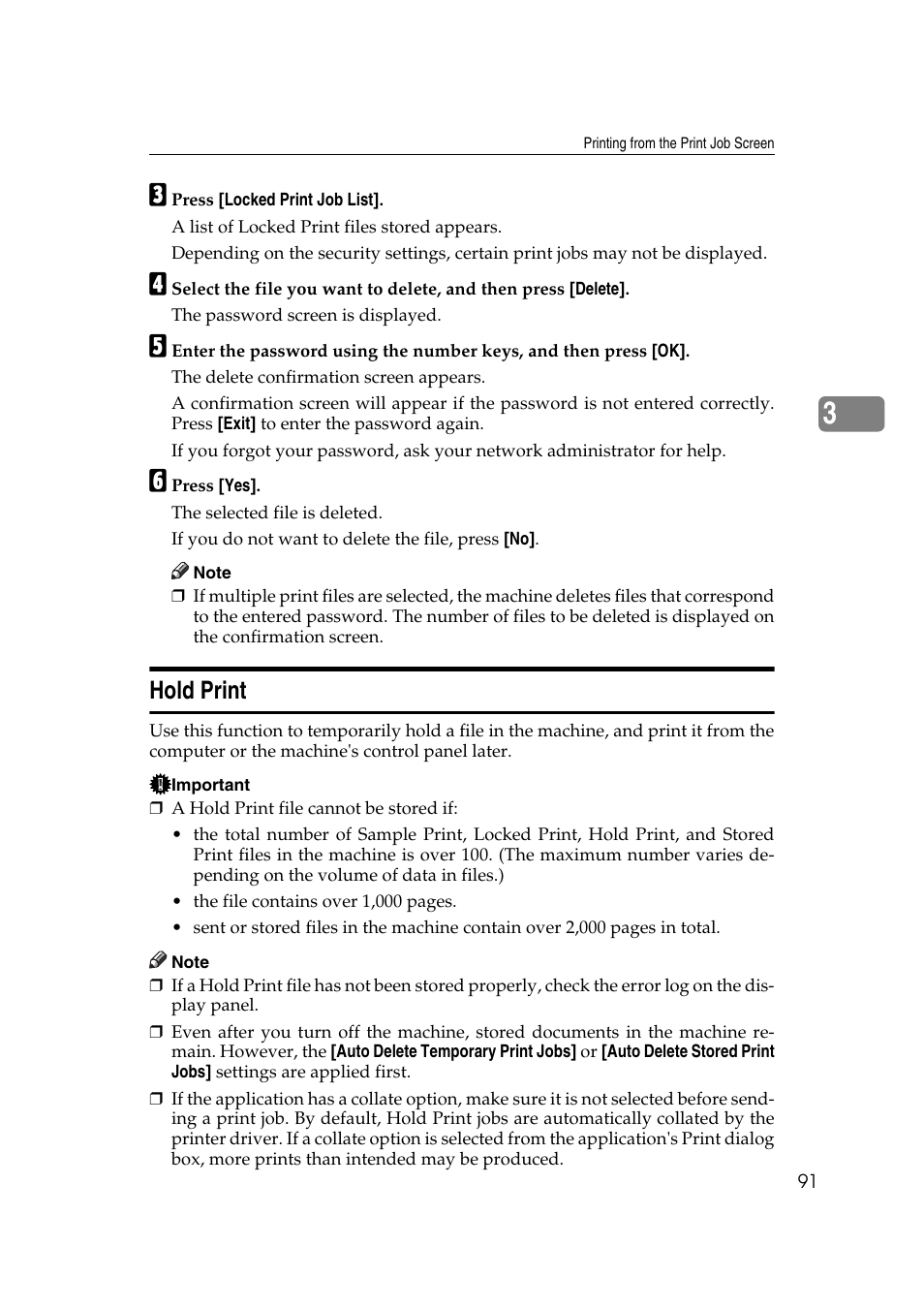 Hold print, P.91 “hold print | Ricoh Printer Reference User Manual | Page 99 / 162