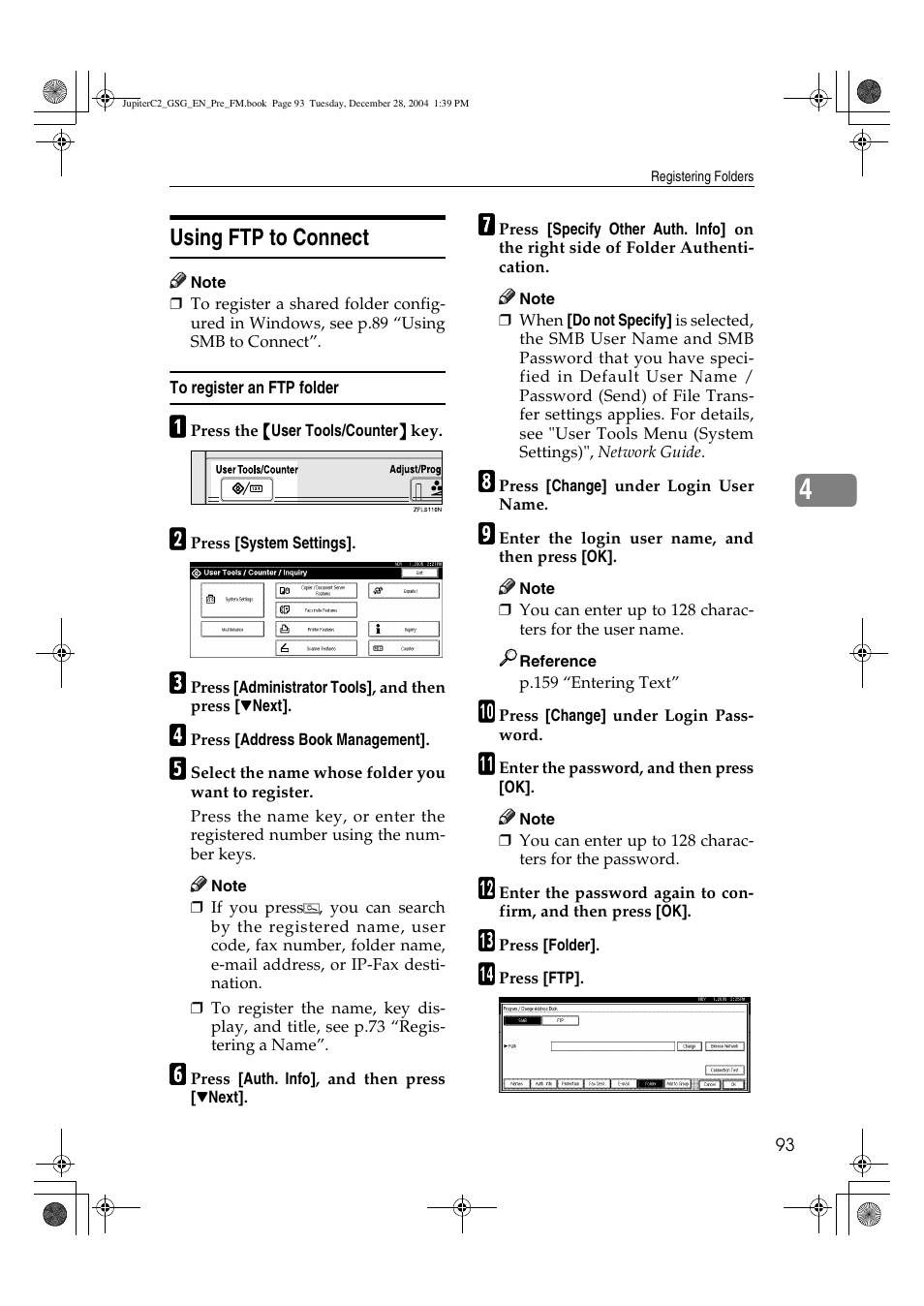 Using ftp to connect | Ricoh LD335c User Manual | Page 105 / 196