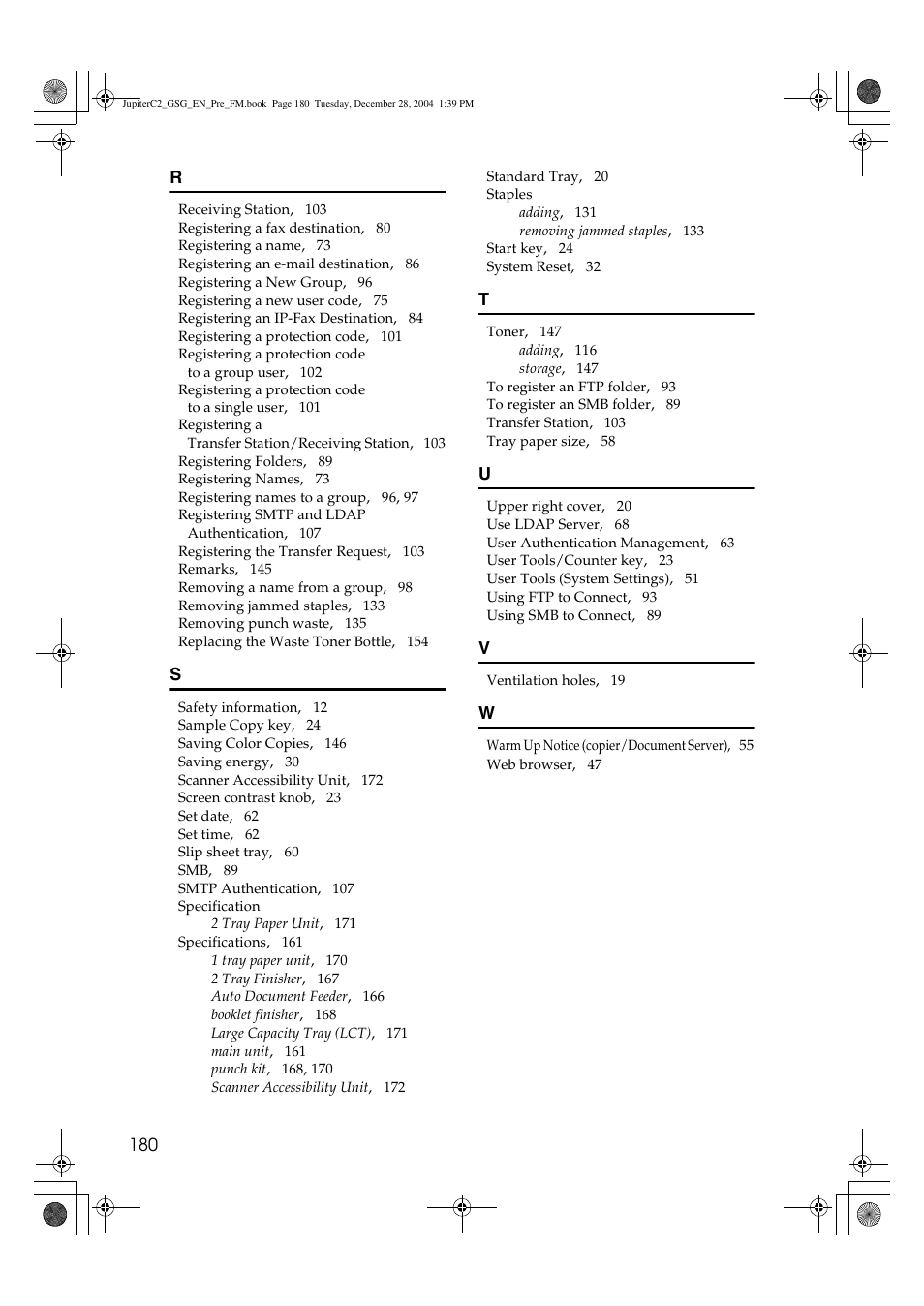 Ricoh LD335c User Manual | Page 192 / 196