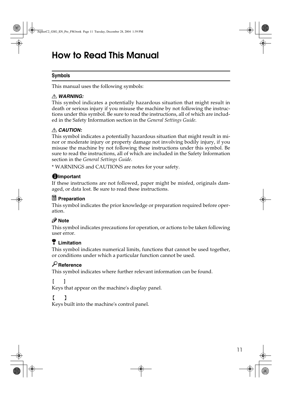 How to read this manual | Ricoh LD335c User Manual | Page 23 / 196