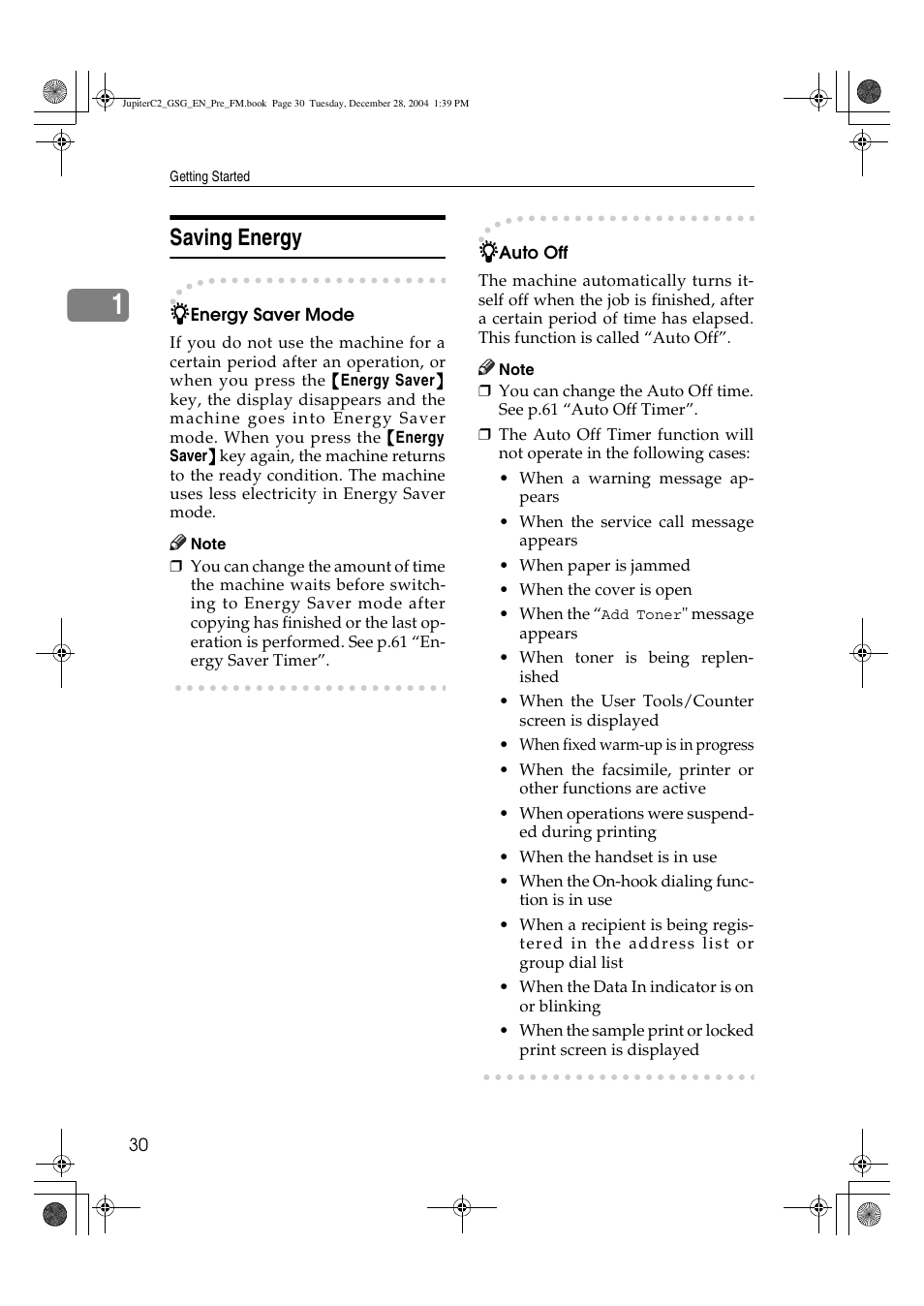 Saving energy | Ricoh LD335c User Manual | Page 42 / 196