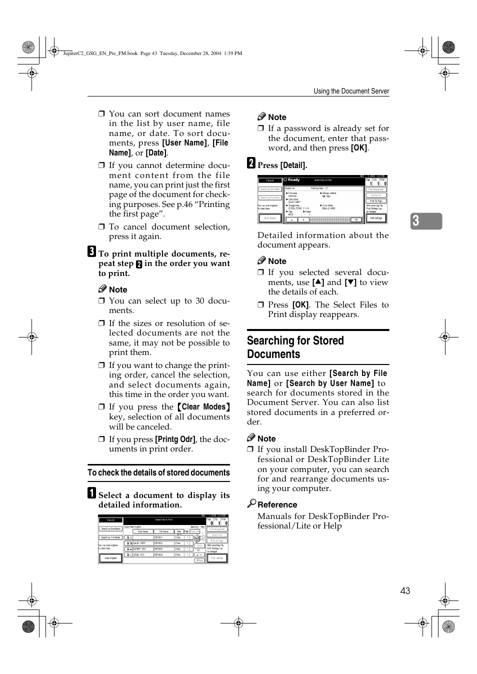 Searching for stored documents | Ricoh LD335c User Manual | Page 55 / 196