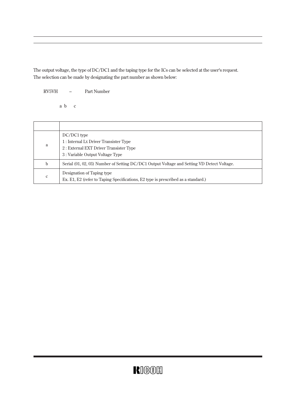 Selection guide | Ricoh RV5VH User Manual | Page 49 / 52