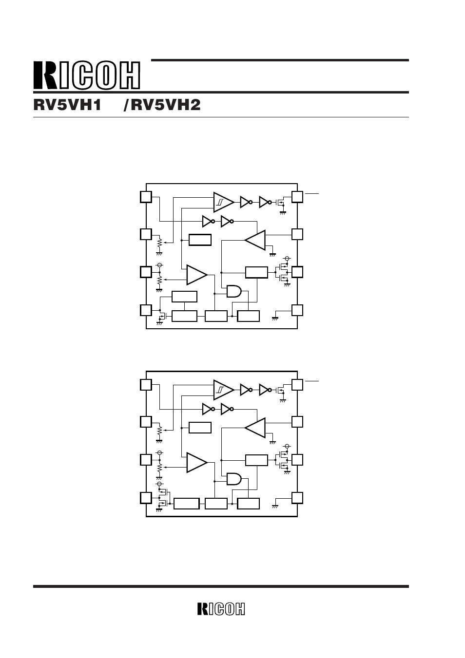 Rv5vh1, Rv5vh2, Block diagram | Dc/dc converter controller (boost / inverting) | Ricoh RV5VH User Manual | Page 6 / 52
