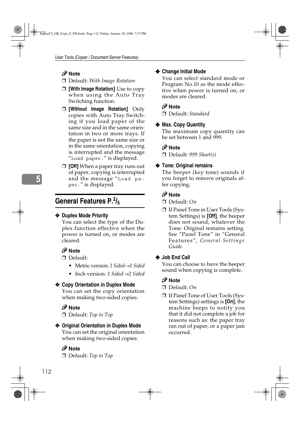 General features p | Ricoh Aficio 3245C User Manual | Page 126 / 160