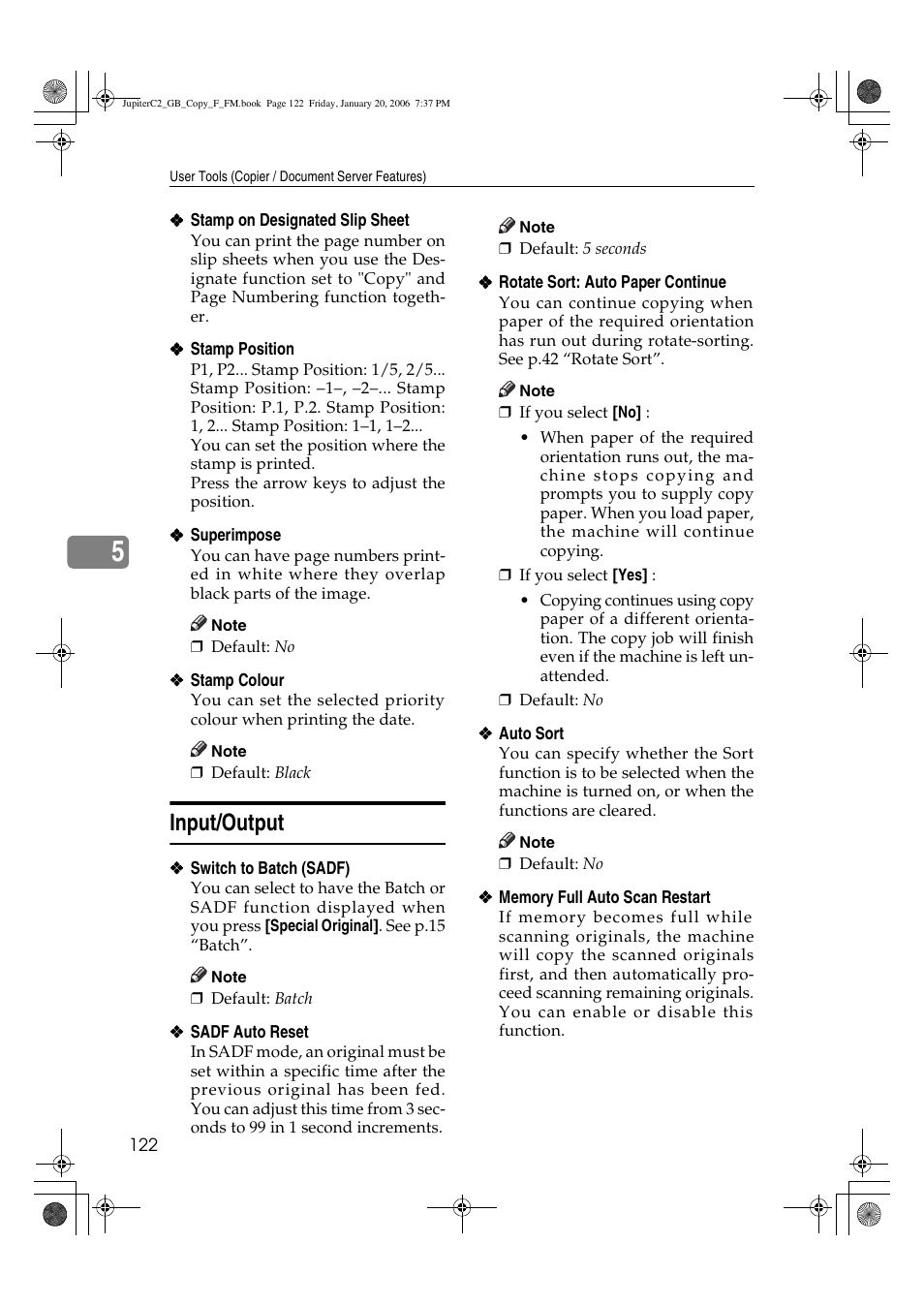 Input/output | Ricoh Aficio 3245C User Manual | Page 136 / 160