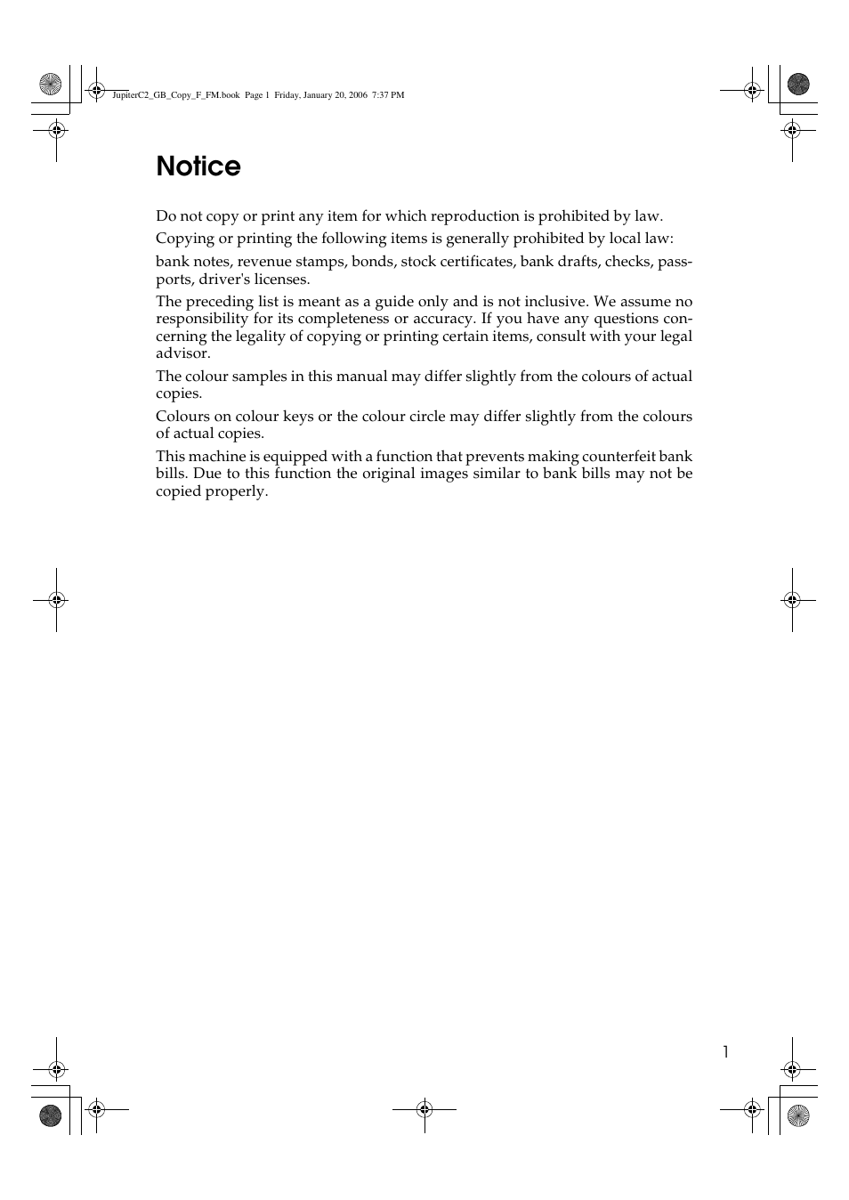 Notice | Ricoh Aficio 3245C User Manual | Page 15 / 160
