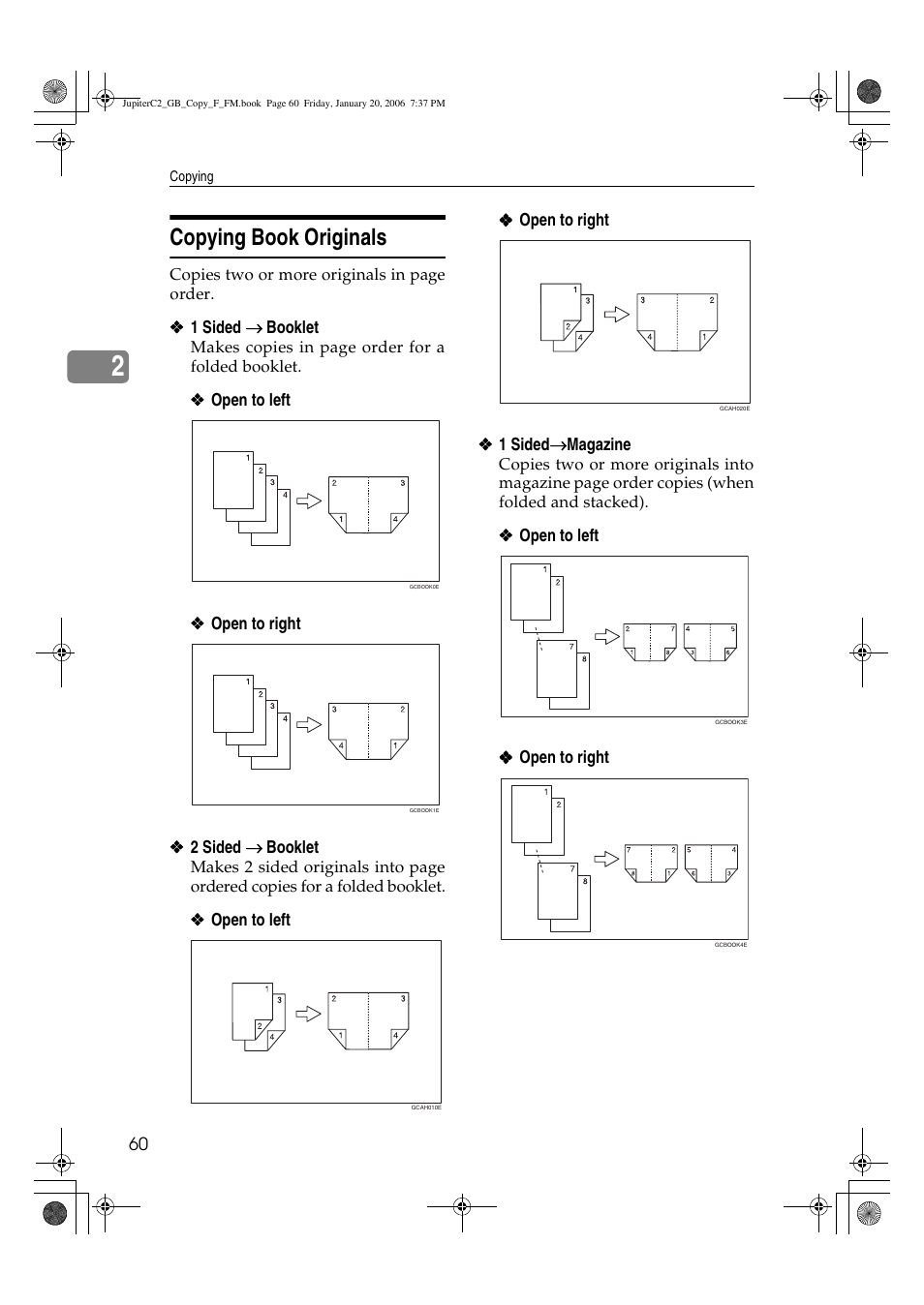 Copying book originals | Ricoh Aficio 3245C User Manual | Page 74 / 160
