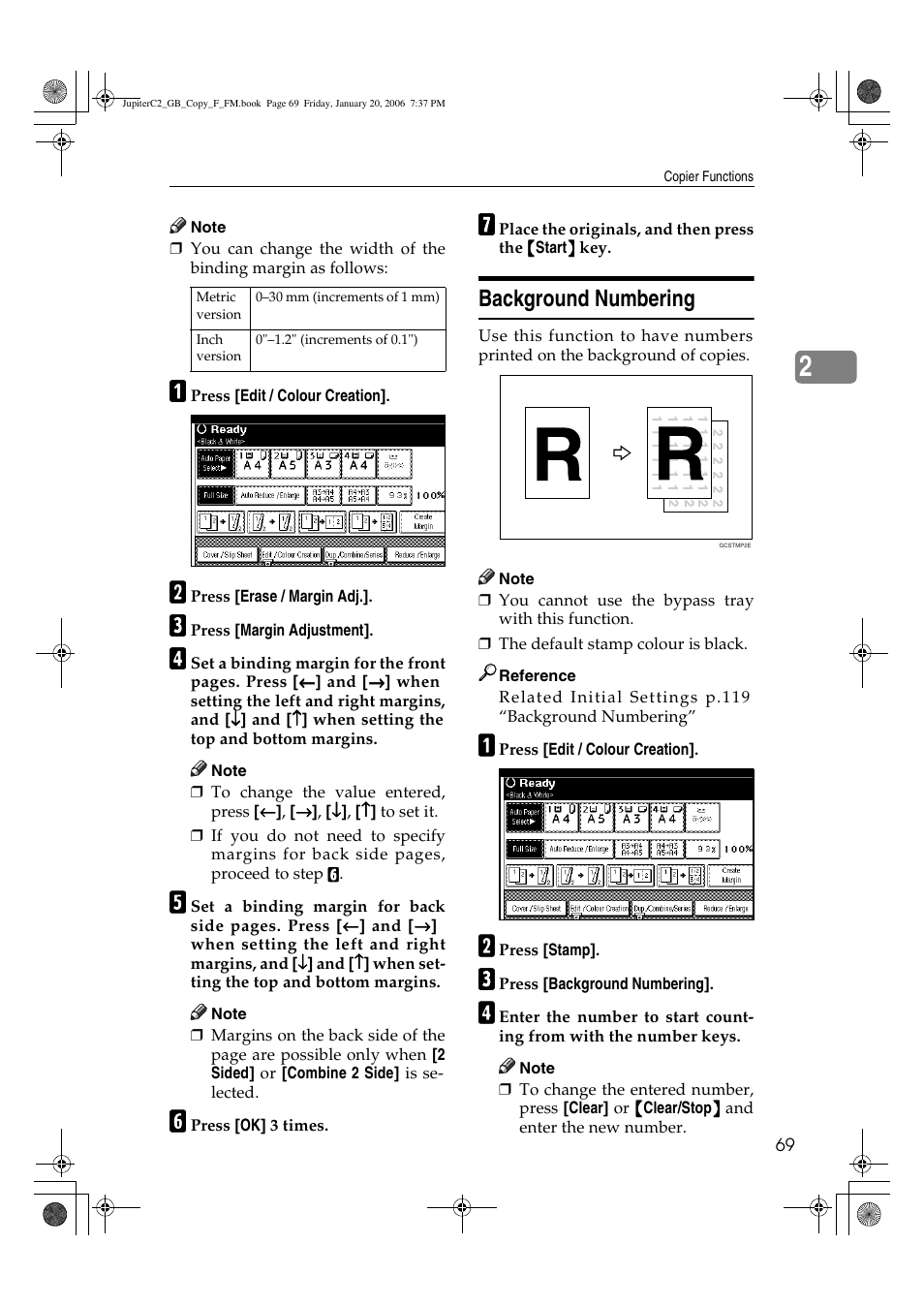 Background numbering | Ricoh Aficio 3245C User Manual | Page 83 / 160