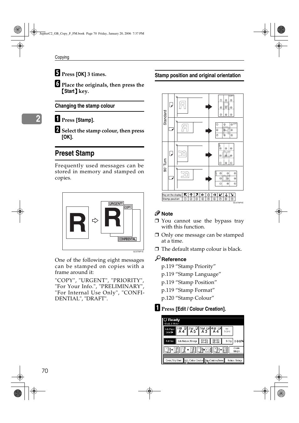 Preset stamp | Ricoh Aficio 3245C User Manual | Page 84 / 160