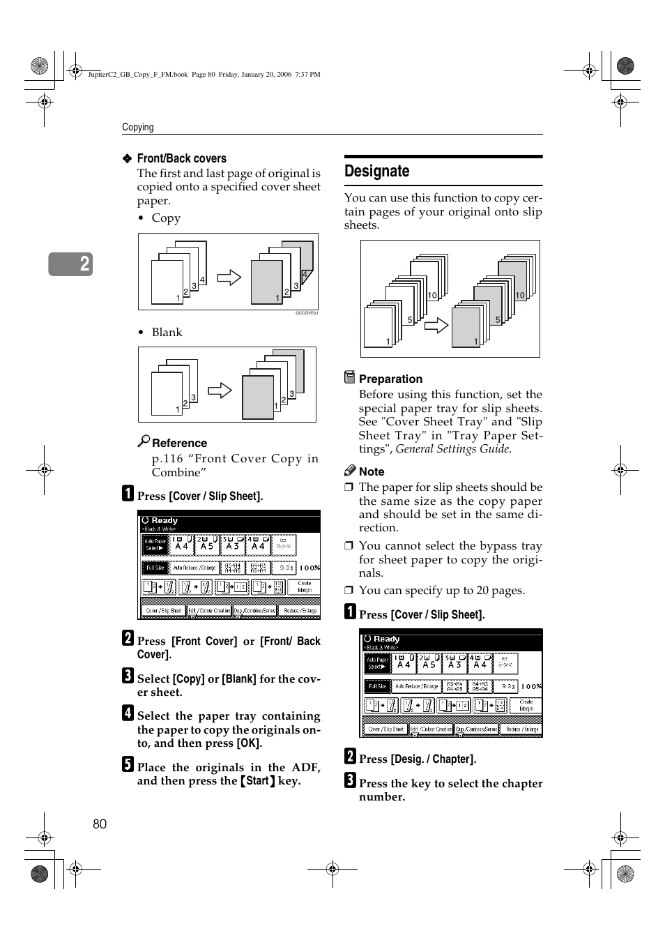 Designate | Ricoh Aficio 3245C User Manual | Page 94 / 160