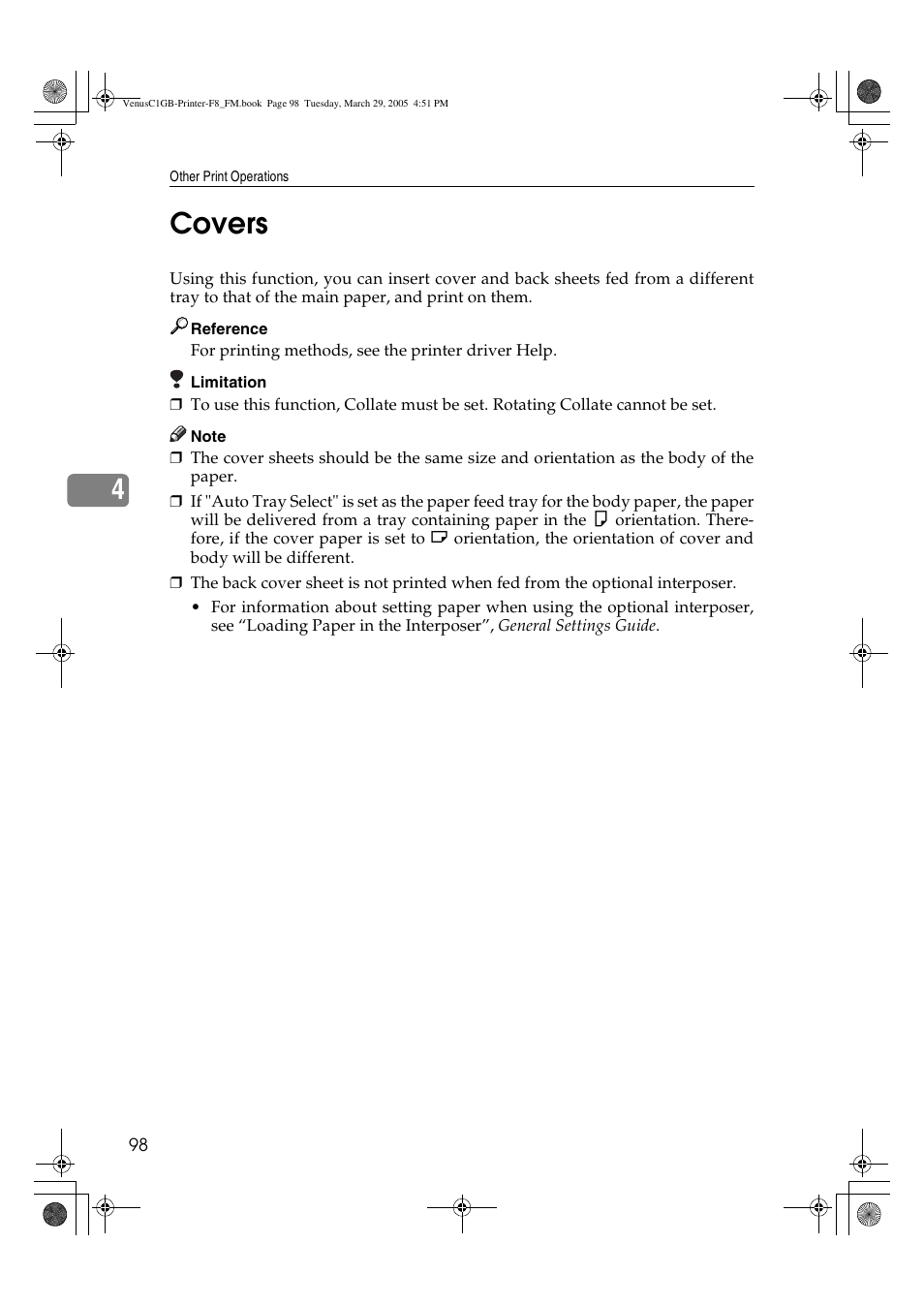4covers | Ricoh Type 3260 User Manual | Page 104 / 168