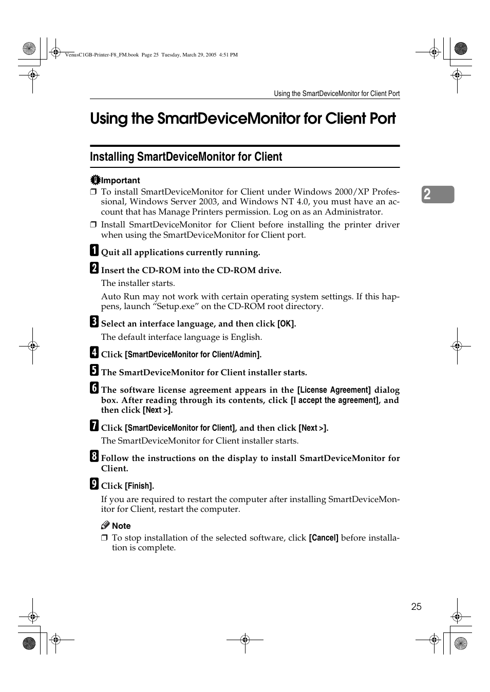 2using the smartdevicemonitor for client port | Ricoh Type 3260 User Manual | Page 31 / 168