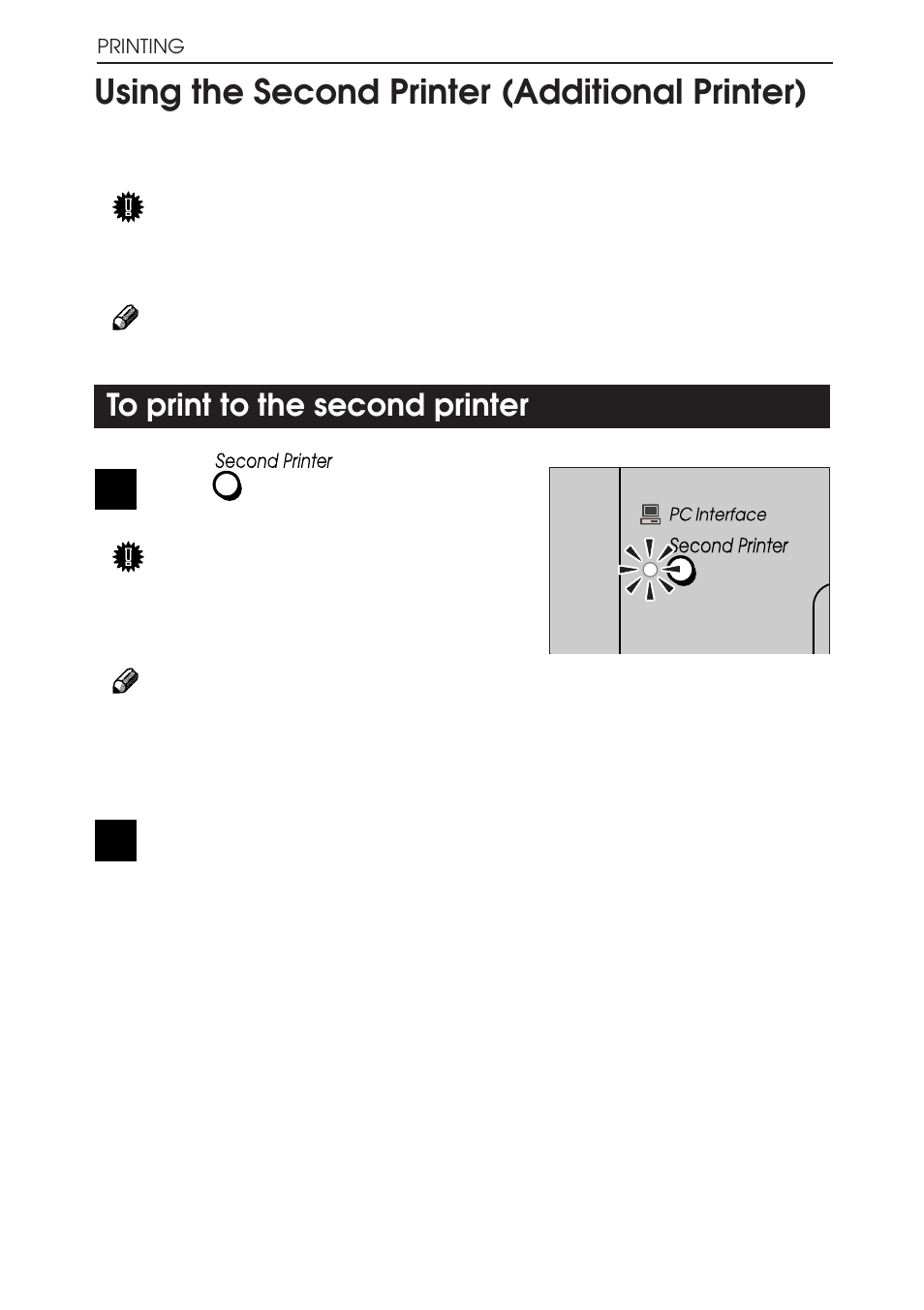 Using the second printer, Using the second printer (additional printer) | Ricoh BIZWORKS 106 User Manual | Page 171 / 422
