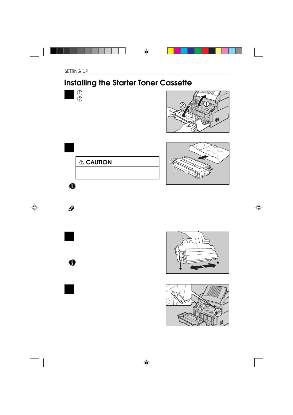 Installing the starter toner cassette | Ricoh BIZWORKS 106 User Manual | Page 20 / 422