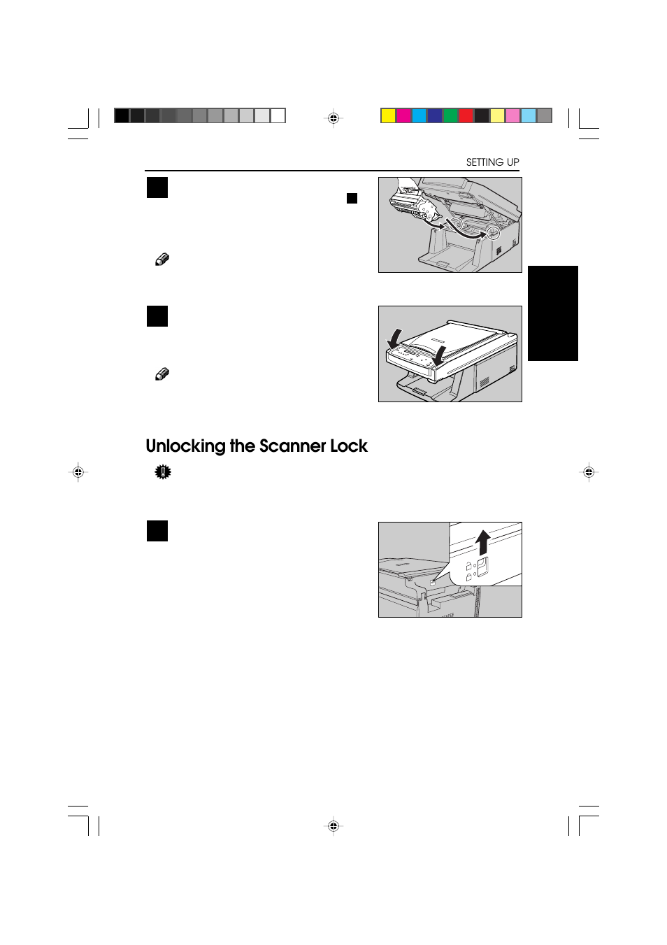 Unlocking the scanner lock | Ricoh BIZWORKS 106 User Manual | Page 227 / 422