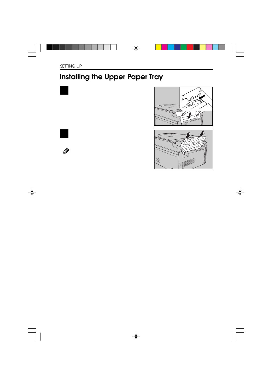 Installing the upper paper tray | Ricoh BIZWORKS 106 User Manual | Page 228 / 422