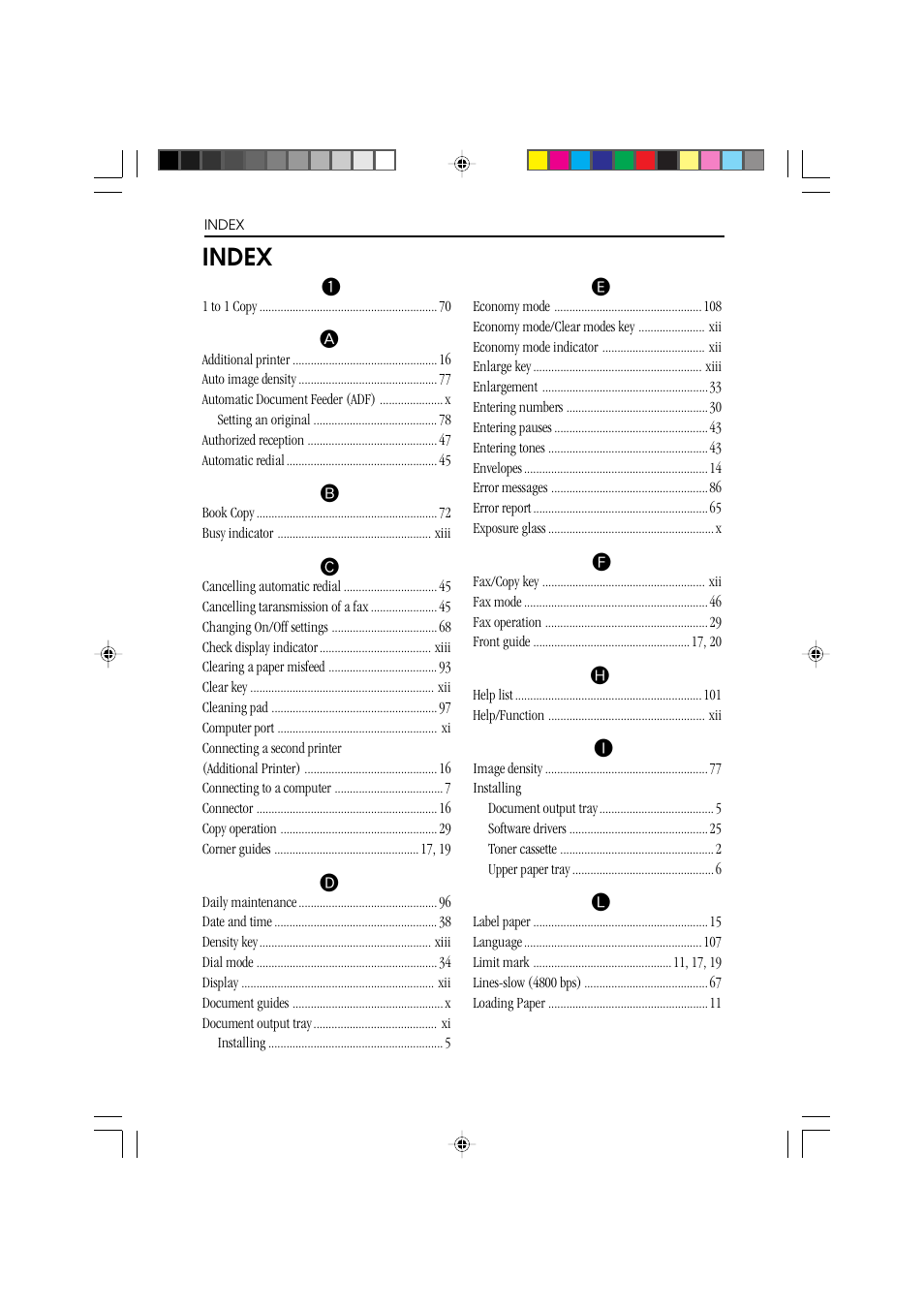 Index | Ricoh BIZWORKS 106 User Manual | Page 420 / 422