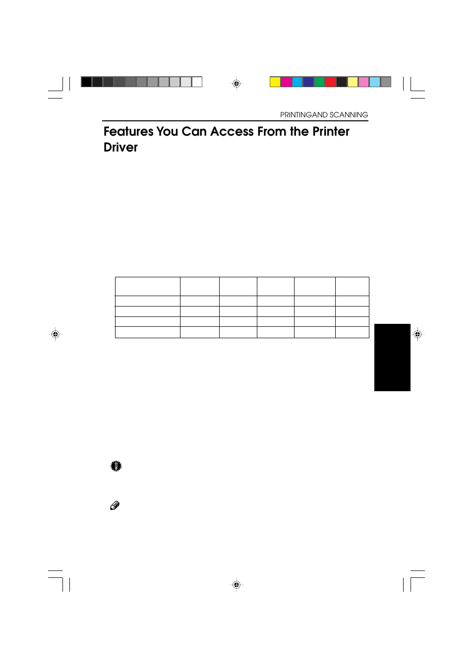 Features you can access from the printer driver | Ricoh BIZWORKS 106 User Manual | Page 45 / 422