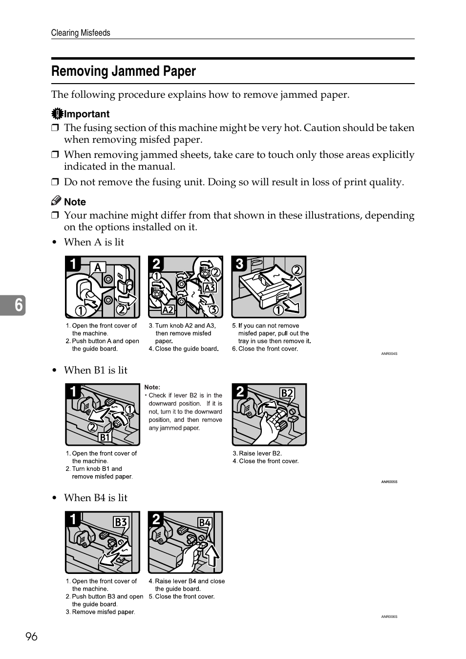 Removing jammed paper | Ricoh feeder User Manual | Page 102 / 126