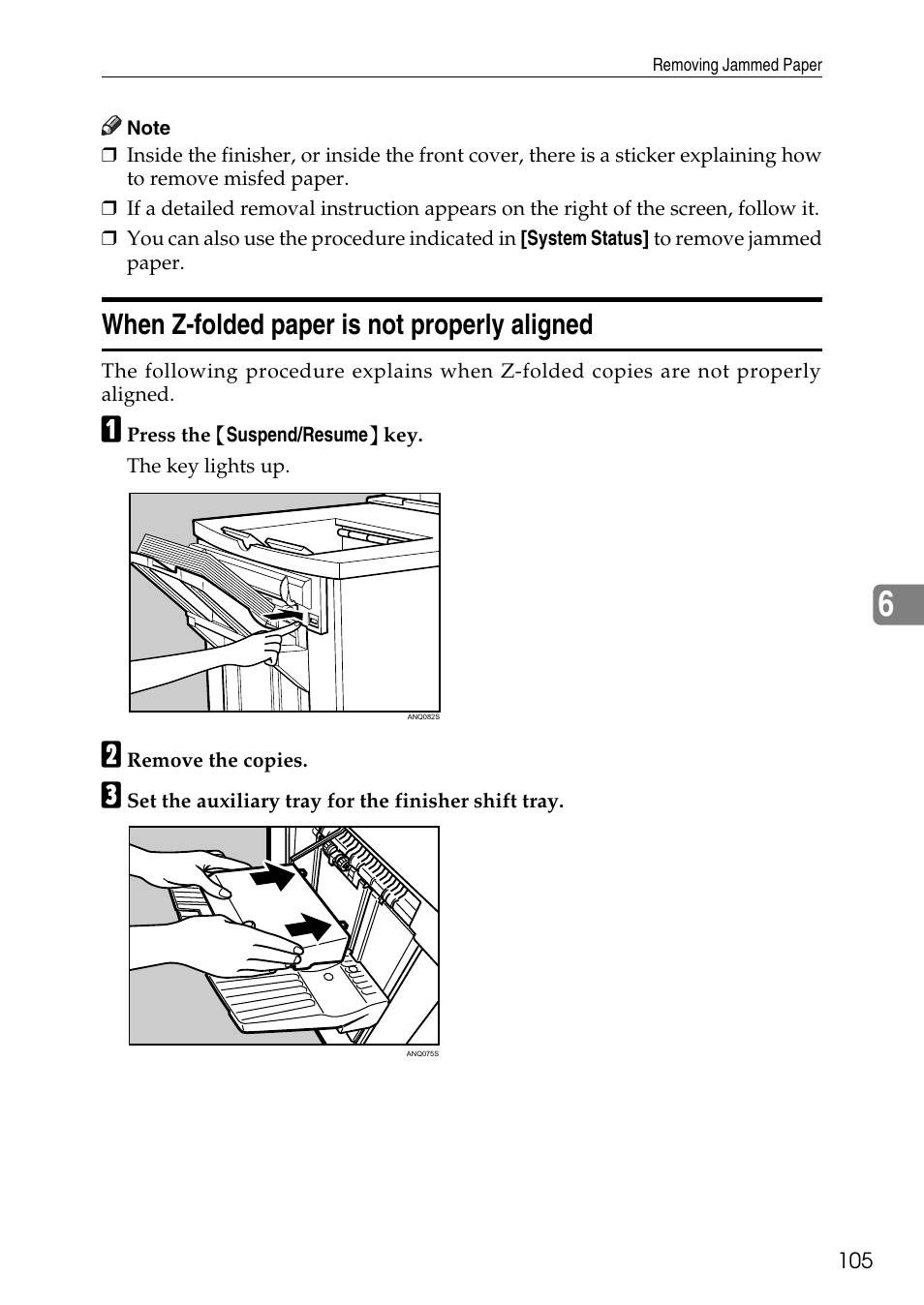 When z-folded paper is not properly aligned | Ricoh feeder User Manual | Page 111 / 126