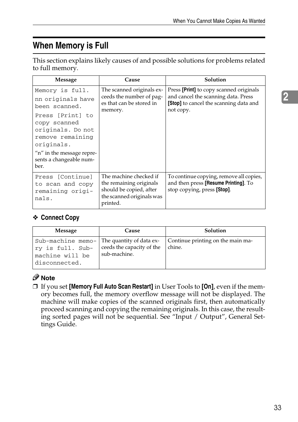 When memory is full | Ricoh feeder User Manual | Page 39 / 126