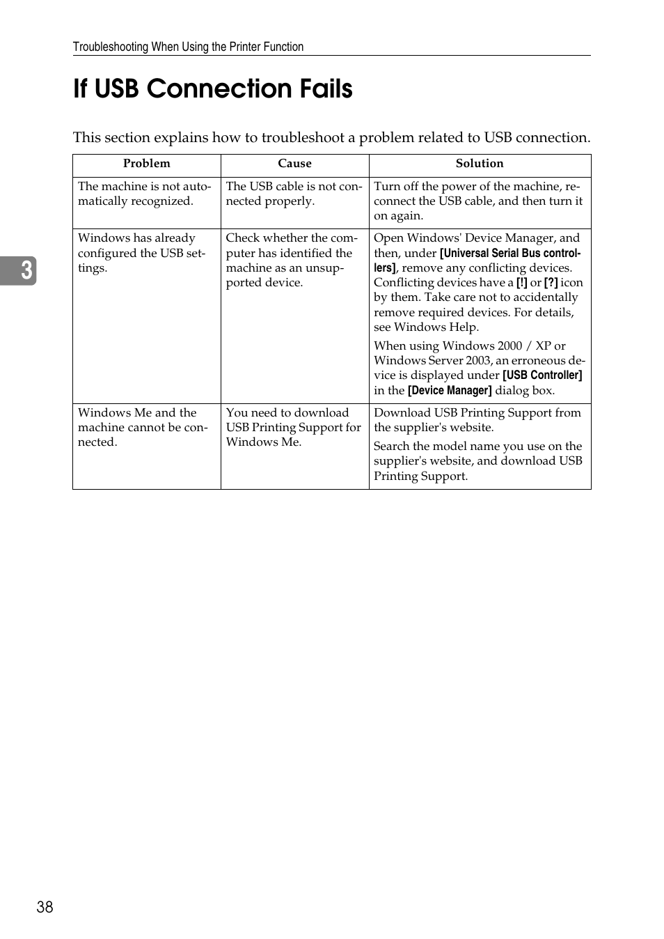 If usb connection fails, 3if usb connection fails | Ricoh feeder User Manual | Page 44 / 126