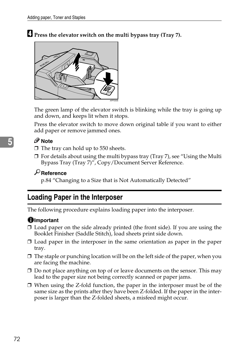 Loading paper in the interposer | Ricoh feeder User Manual | Page 78 / 126